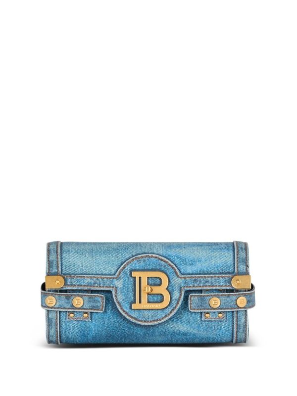 B Buzz 23 Denim Chain Clutch Bag