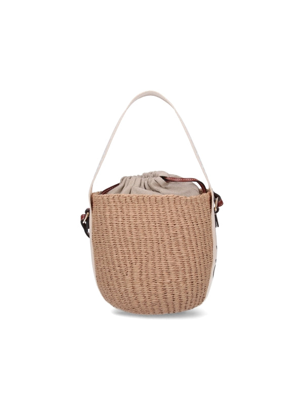 Woody Raffia Small Bucket Bag