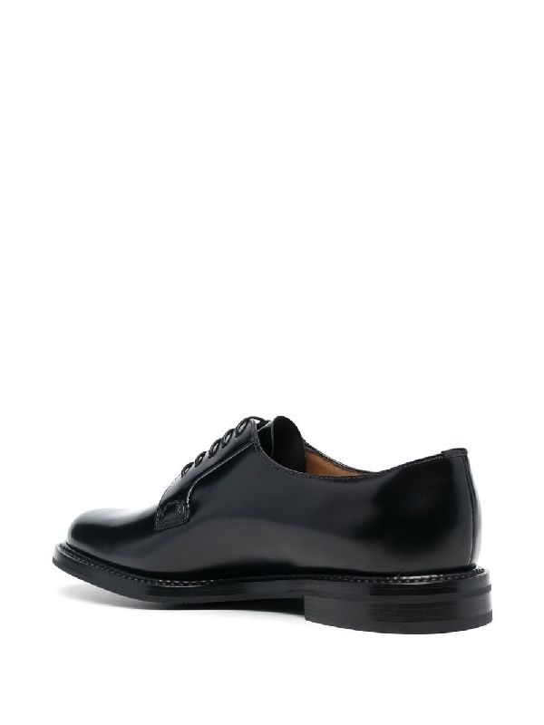 Black Leather Lace-Up Shoes