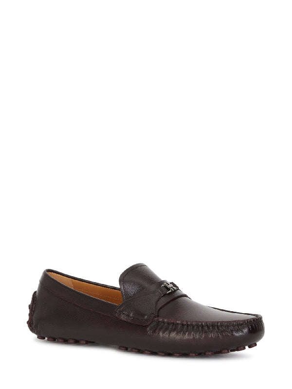 Gancini Buckle Leather Driving Loafers