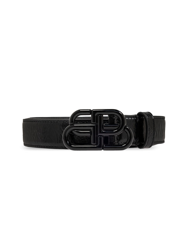 BB Logo Buckle Leather Belt