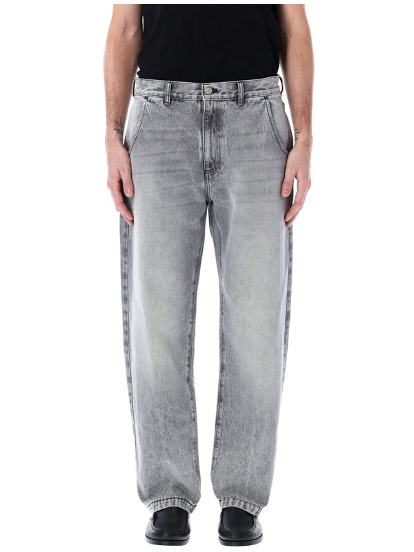 Washing Detail Cotton Denim Pants