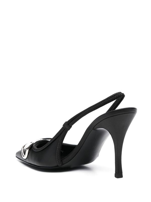 Venus Metal
  Logo Leather Slingback Heel