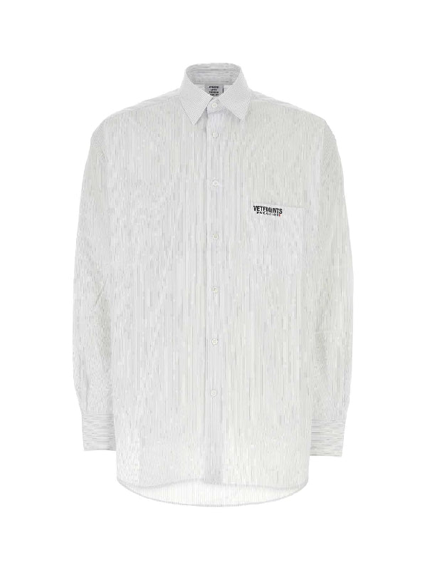 Logo Pinstripe Cotton Shirt