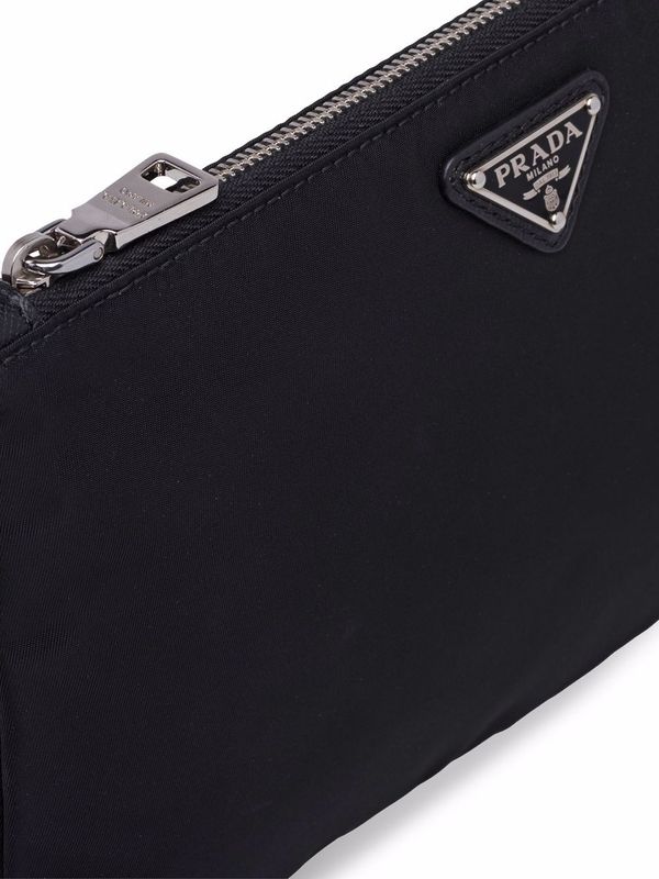 Triangular Logo Re-Nylon Clutch Bag