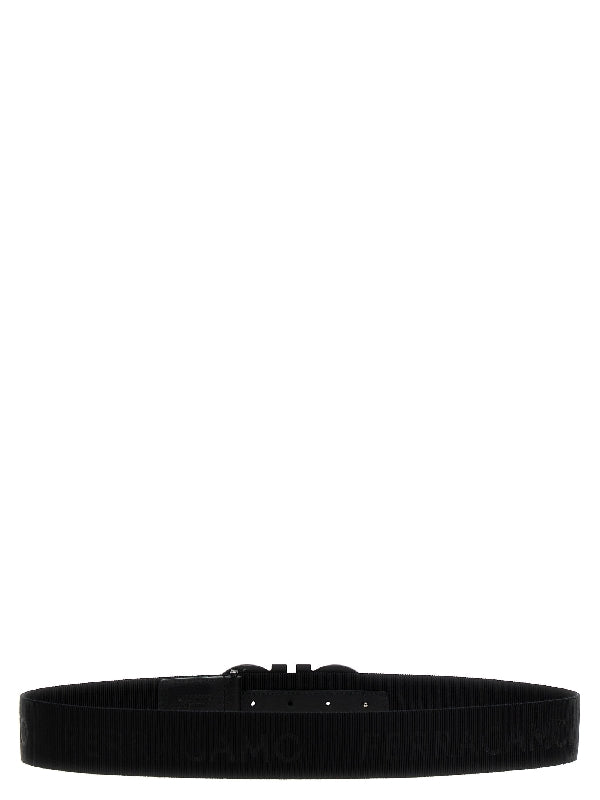 Gancini Buckle Jacquard Fabric
  Belt