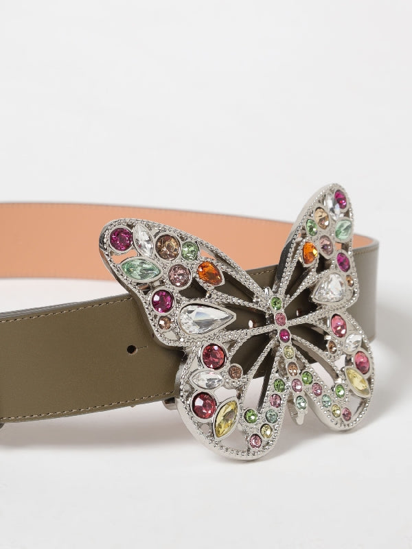 Butterfly Buckle Leather Belt