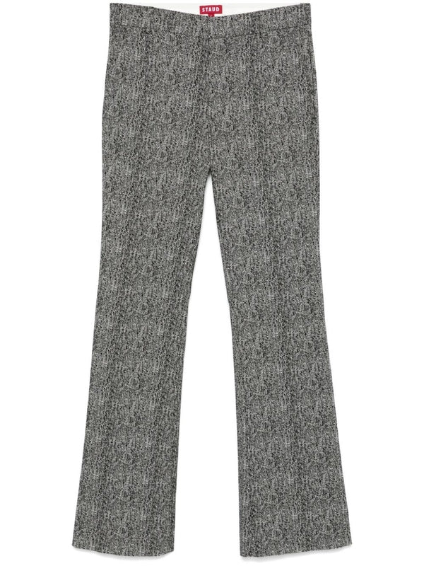 Herringbone Pattern Bootcut Pants