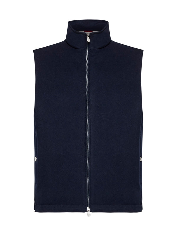 High Neck Wool Padded Vest