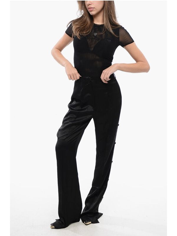 Felina Side Button Satin Pants