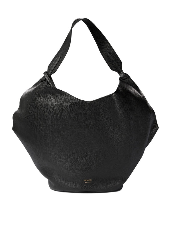 Lotus Leather Hobo Tote Bag