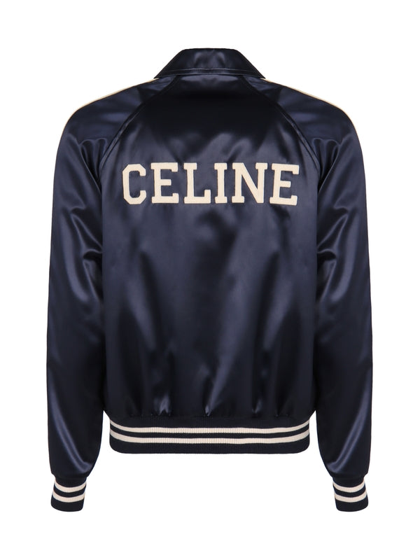 Back Logo Satin Navy Jacket