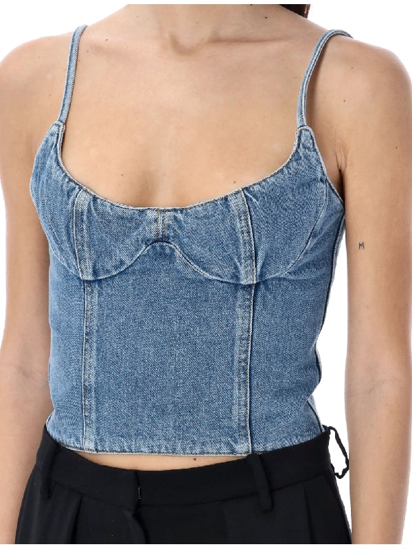 Denim Crop Corset Top