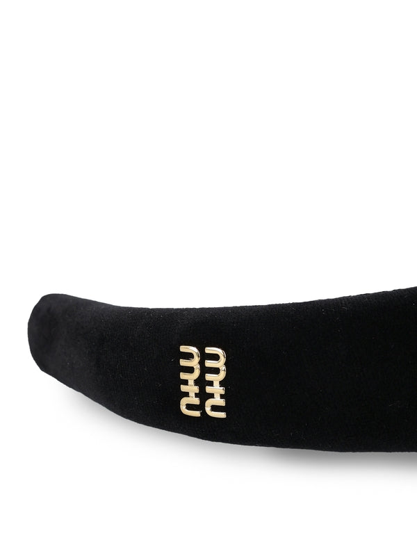 Metal Logo Velvet Hair Band