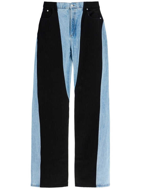 Two-Tone Denim Pants