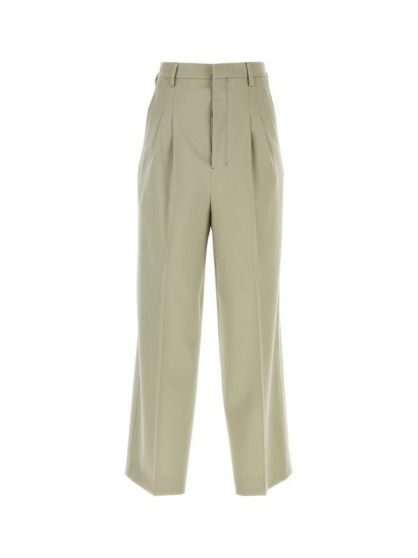 Beige Pinton Wool Pants