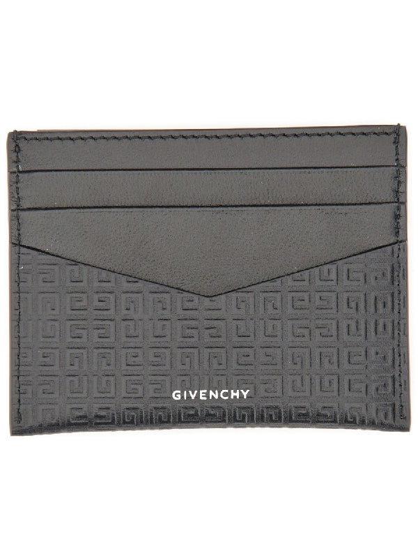 4G Embossed Leather Logo Card Wallet