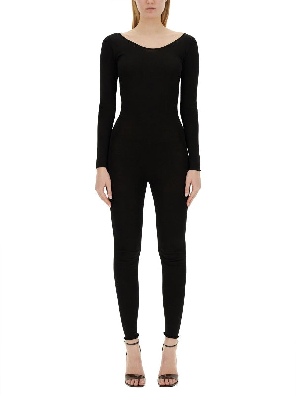 Black Viscose Blend Bodysuit