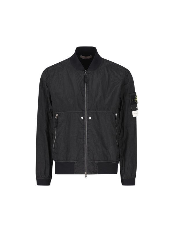 Wappen Patch Nylon Zip-Up Jacket