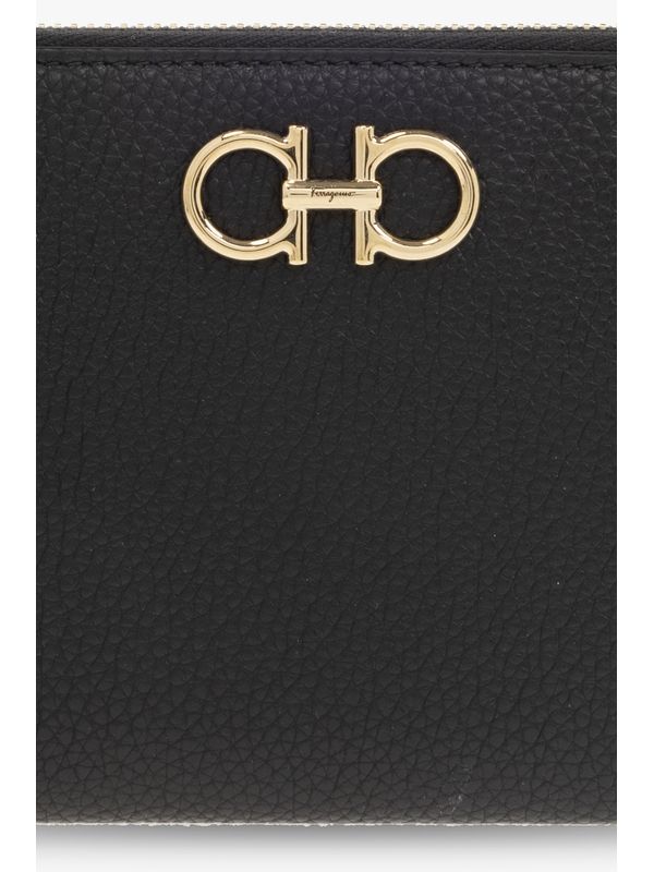 Gancini Logo
  Decorated Leather Long Wallet