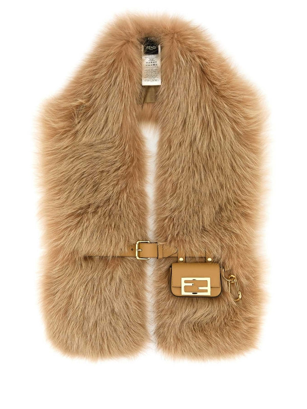 Belt Detail Fur Muffler