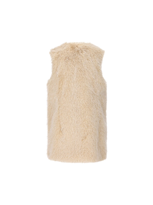 Beige Shearling Vest