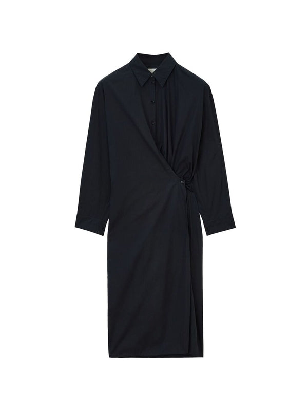 Straight Collar Twist Dress