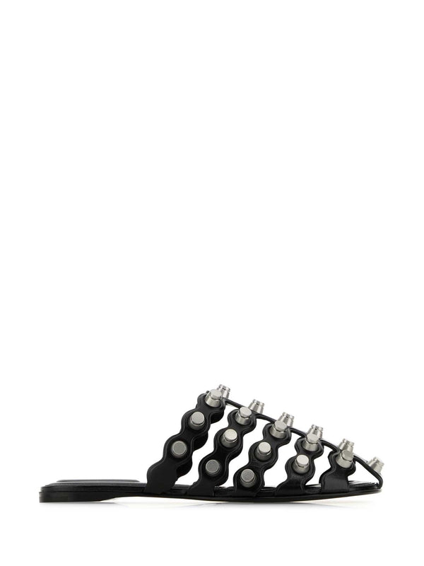 Rexa Stud Leather Mules