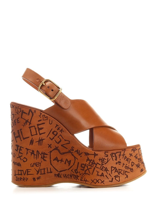 Maxime Leather Wedge Sandals