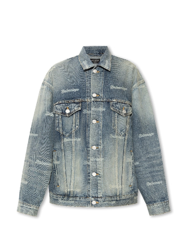 Logo Pattern
  Oversized Denim Jacket