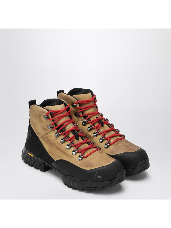 Roa Beige Lace-Up Boots