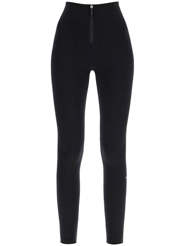 Zip Detail Nylon Leggings