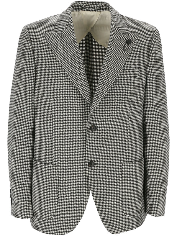 Boutonniere Check Wool Jacket