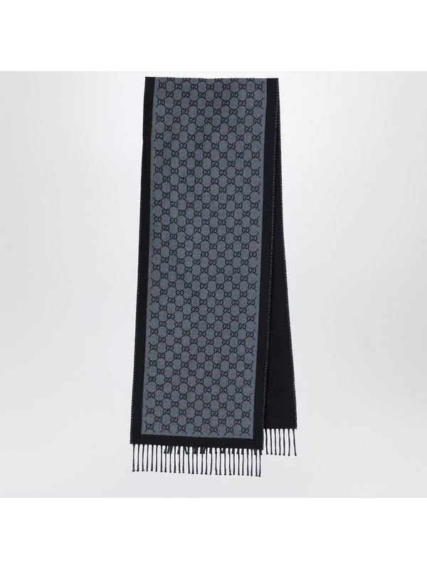 Gucci Blue Black Wool Mufflers