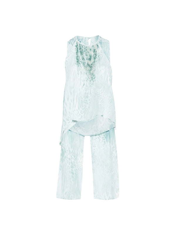 Scarf Detail Asymmetric Sleeveless Blouse