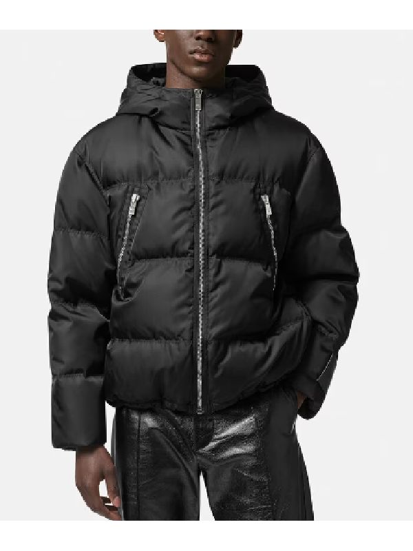 Zipper Detail Nylon Puffer
  Jacket