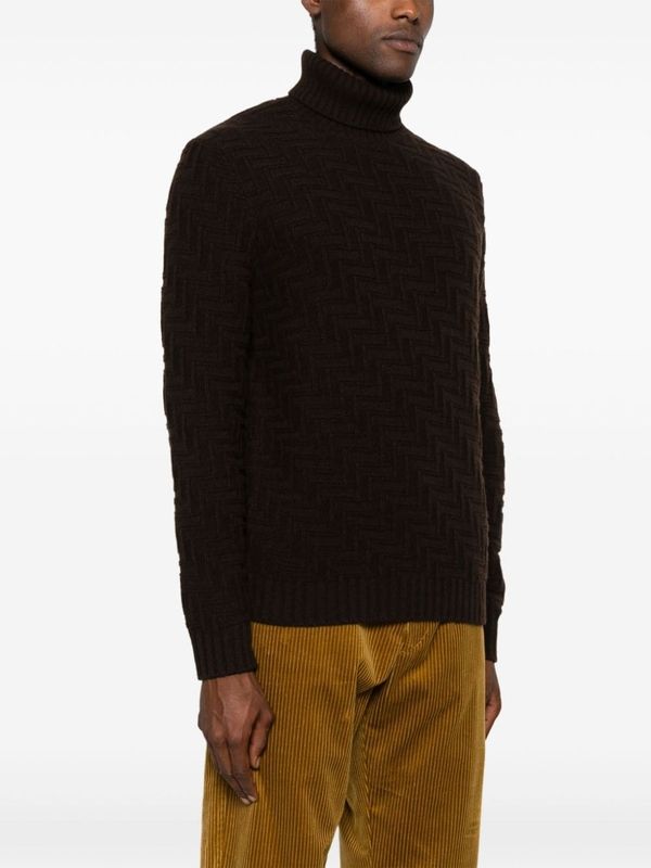 Wool Cashmere High Neck Knit