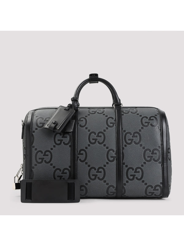 GG Logo Leather Duffel Bag