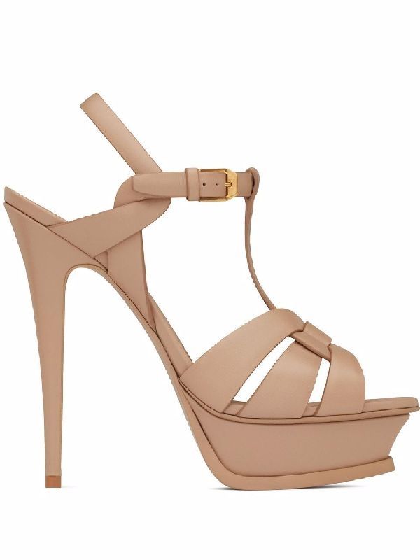 Tribute Platform Leather Sandal Heels