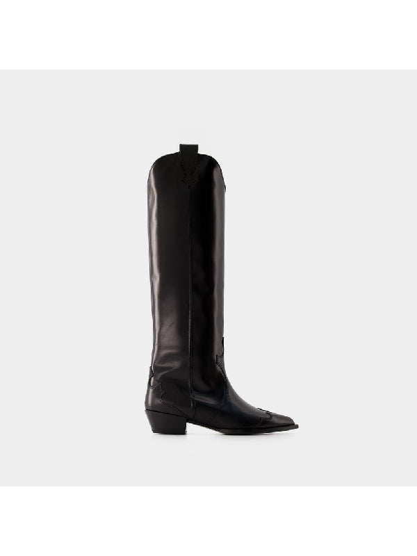 Aruna Black Calfskin High Boots