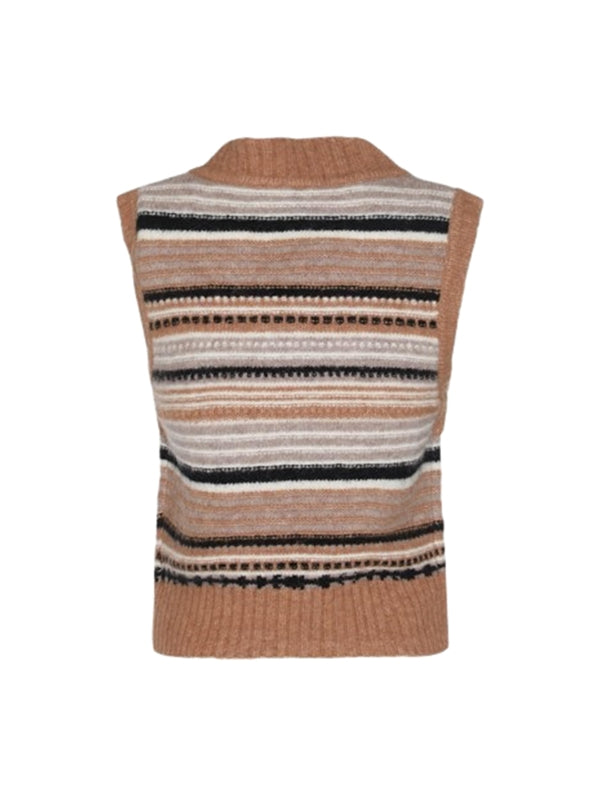 Logo Stripe Jacquard Knit Vest
