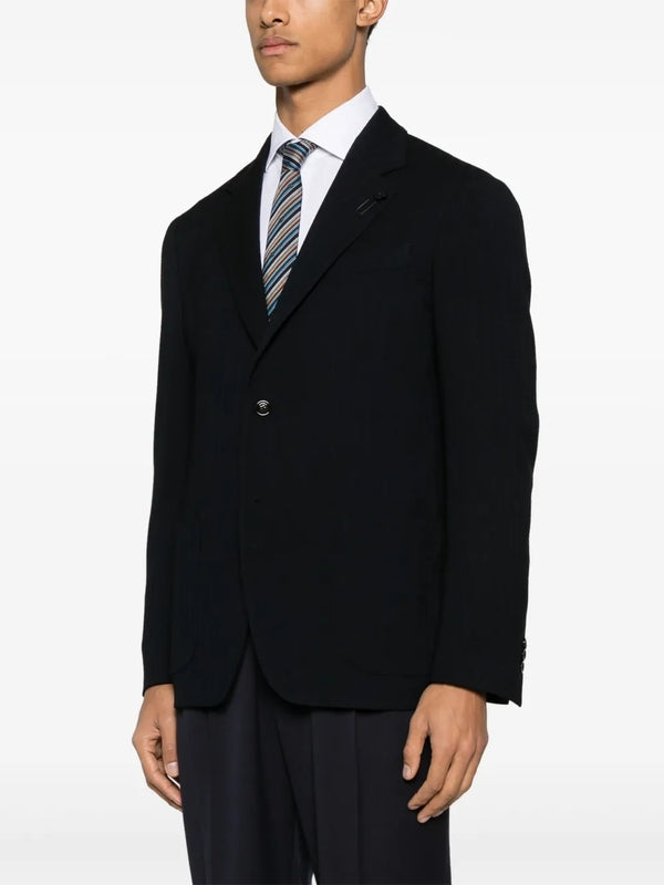 Single-Breasted Wool Blend Jacket