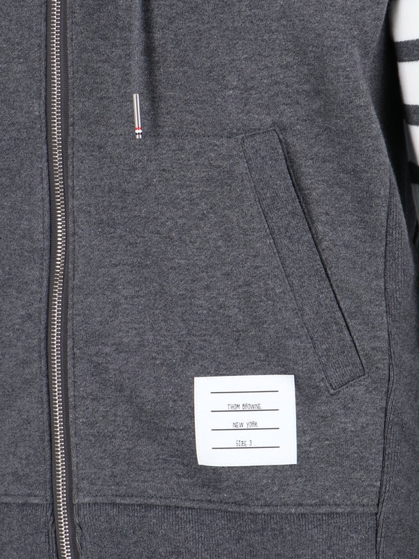 4-Bar Cotton Hoodie Zip-Up