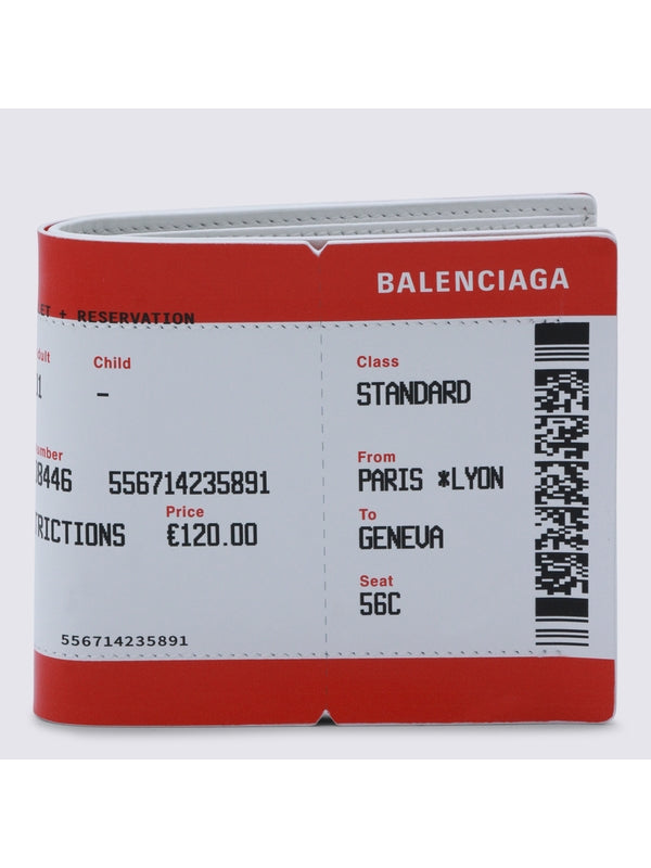 Balenciaga White Red Wallets