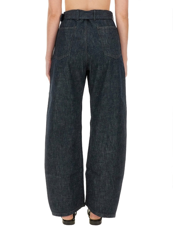 Belt Cotton Wide Pants