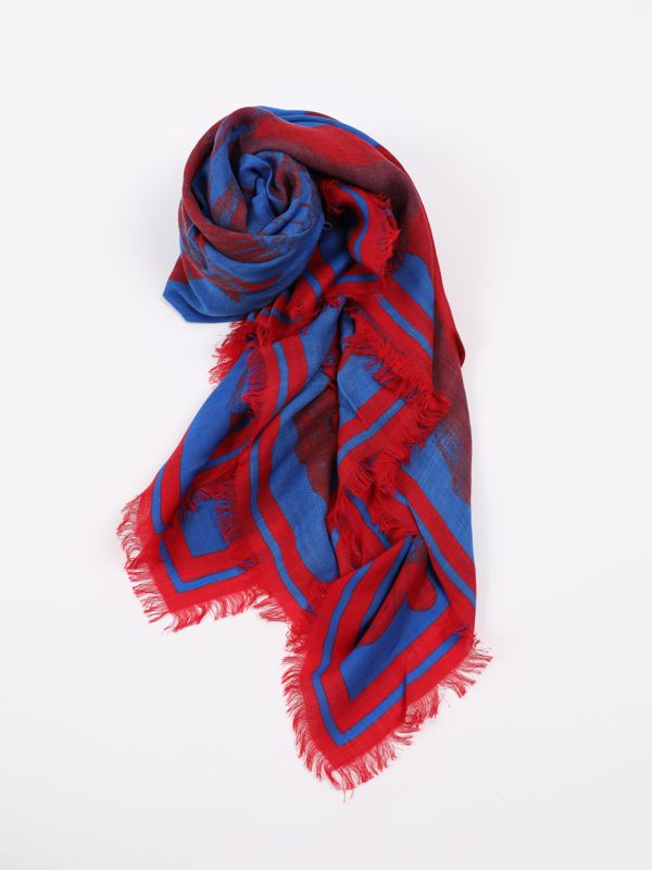 Graphic Printed Wool Scarf