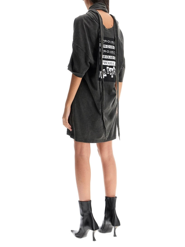 Graphic Logo Printing Cutout Mini Dress