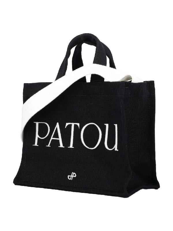 PATOU - Black Logo Canvas Tote Bag - Jente