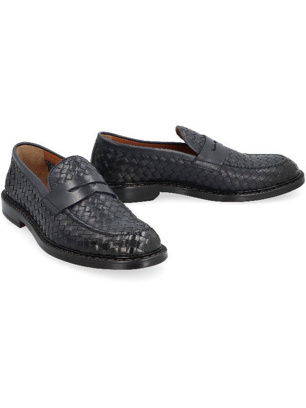 Woven Leather Penny Loafer