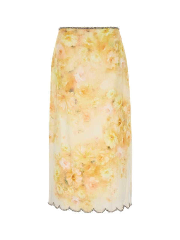 Crush Allover Flower Printing Midi Skirt